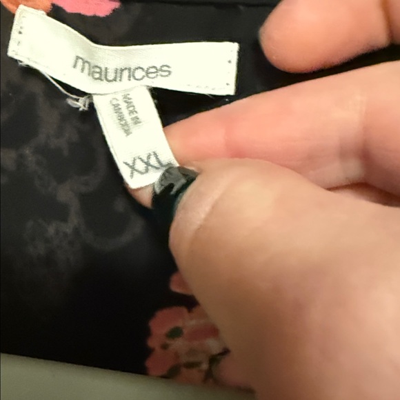 Maurices Black Blouse with Pink Floral Pattern - Picture 3 of 6
